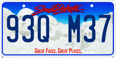 SD license plate 93QM37