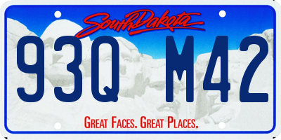 SD license plate 93QM42