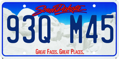 SD license plate 93QM45