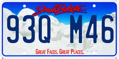 SD license plate 93QM46