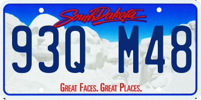 SD license plate 93QM48
