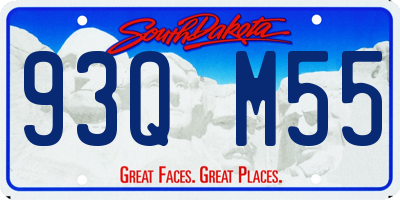 SD license plate 93QM55