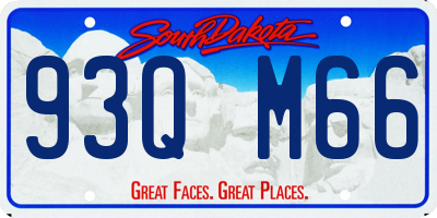 SD license plate 93QM66