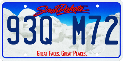 SD license plate 93QM72