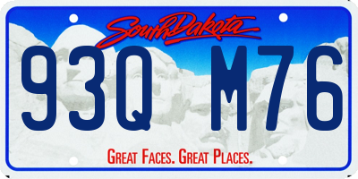 SD license plate 93QM76