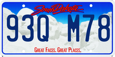 SD license plate 93QM78