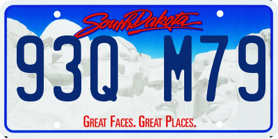 SD license plate 93QM79