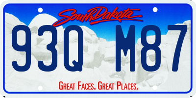 SD license plate 93QM87
