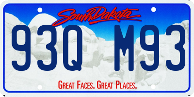 SD license plate 93QM93