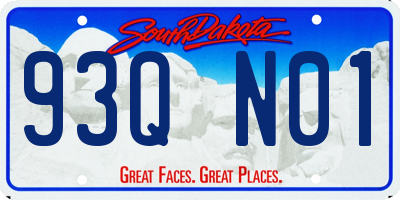 SD license plate 93QN01