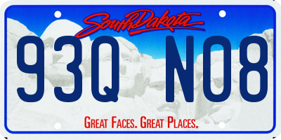 SD license plate 93QN08
