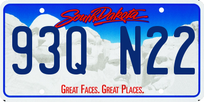 SD license plate 93QN22