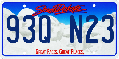 SD license plate 93QN23