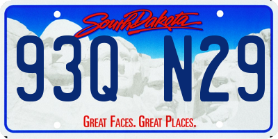 SD license plate 93QN29