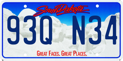SD license plate 93QN34