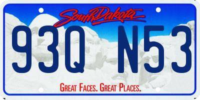 SD license plate 93QN53