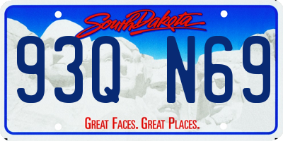 SD license plate 93QN69