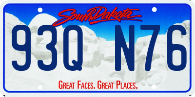 SD license plate 93QN76
