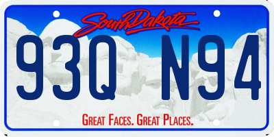 SD license plate 93QN94
