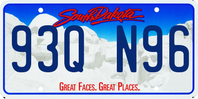 SD license plate 93QN96