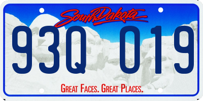 SD license plate 93QO19