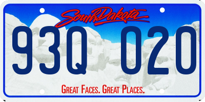 SD license plate 93QO20