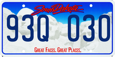 SD license plate 93QO30