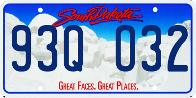 SD license plate 93QO32