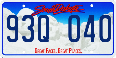SD license plate 93QO40