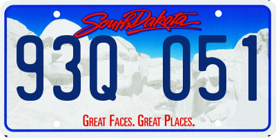 SD license plate 93QO51