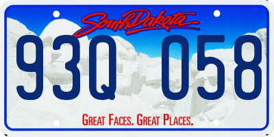 SD license plate 93QO58