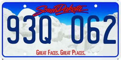 SD license plate 93QO62