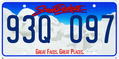 SD license plate 93QO97