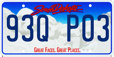 SD license plate 93QP03