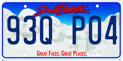SD license plate 93QP04