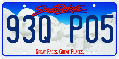 SD license plate 93QP05