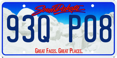 SD license plate 93QP08
