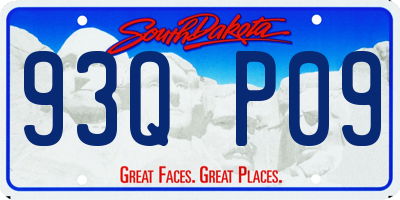 SD license plate 93QP09
