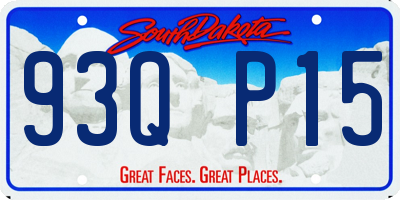 SD license plate 93QP15