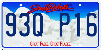 SD license plate 93QP16