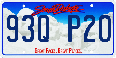 SD license plate 93QP20
