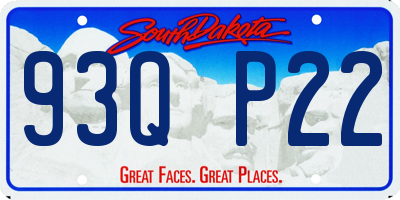 SD license plate 93QP22