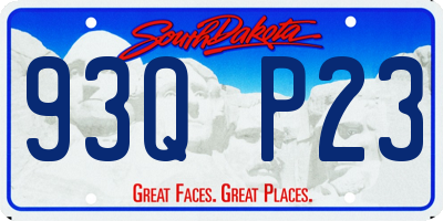 SD license plate 93QP23