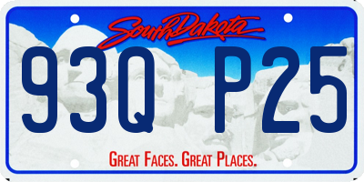 SD license plate 93QP25