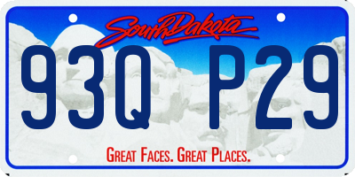 SD license plate 93QP29