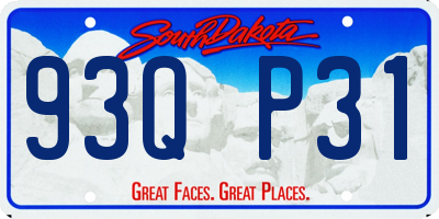 SD license plate 93QP31