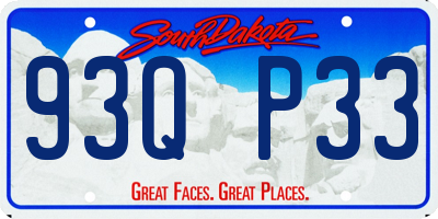 SD license plate 93QP33