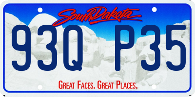 SD license plate 93QP35