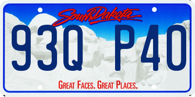 SD license plate 93QP40