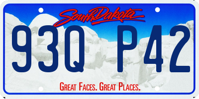 SD license plate 93QP42